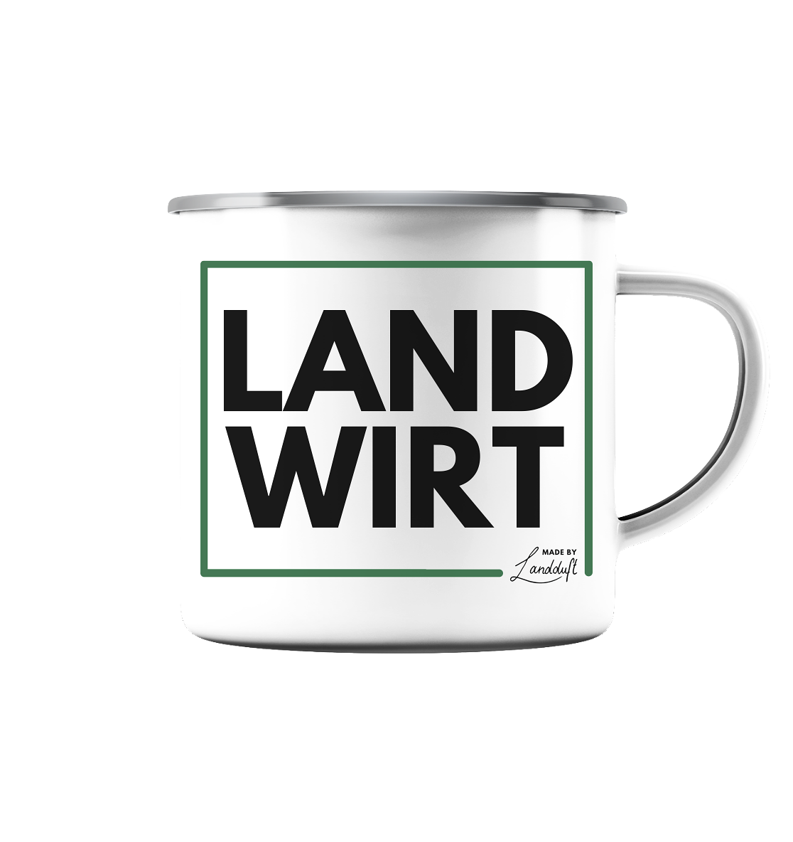 LANDWIRT - Emaille Tasse (Silber)