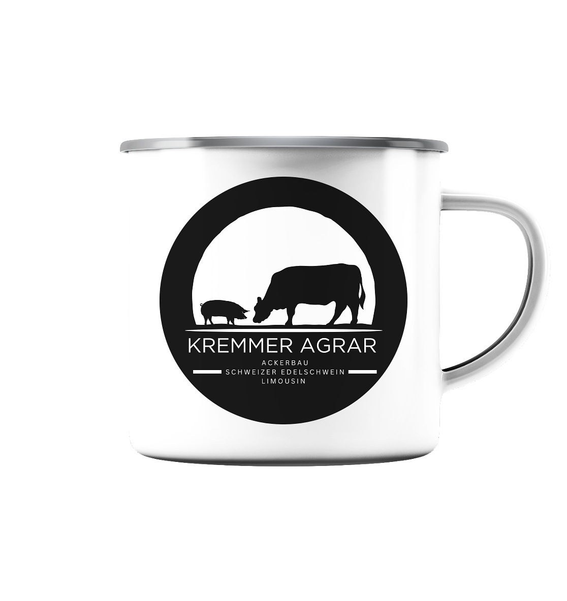 Kremmer - Emaille Tasse (Silber)