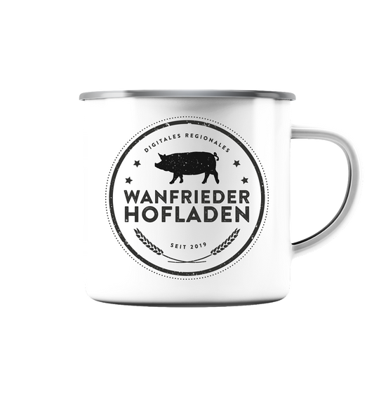 Wanfrieder Hofladen - Emaille Tasse (Silber)