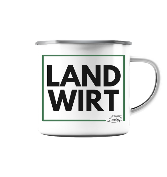 LANDWIRT  - Emaille Tasse (Silber)