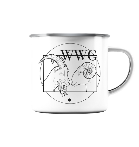 Wanfrieder Weidegemeinschaft Druck - Emaille Tasse (Silber)